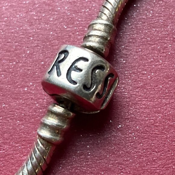 Sterling slver charm bracelet signed Moress - Picture 5 of 6